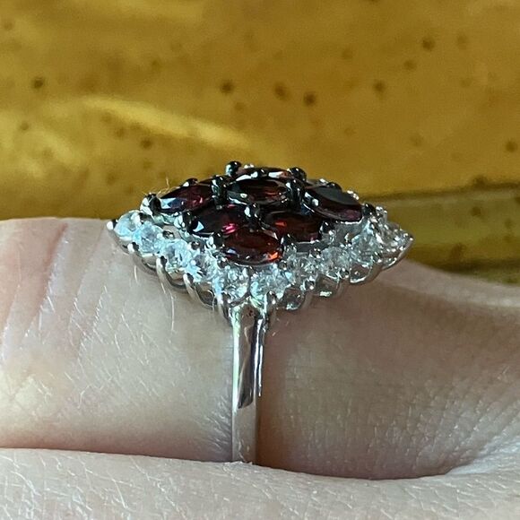 Natural Anthill Garnet Sterling Silver Ring Size 6 - Picture 3 of 9